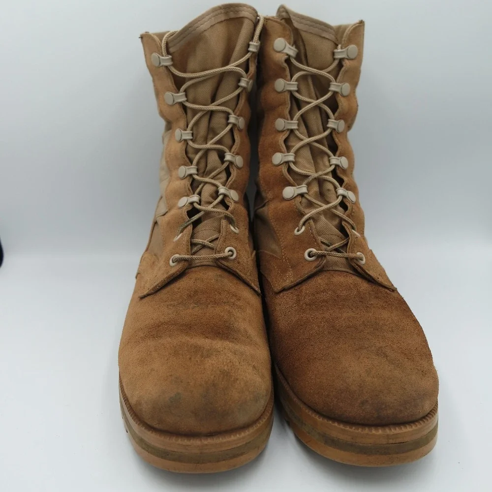 US ARMY 90s Desert Tan Hot Weather Combat Boots Vibram Suede Leather Mens 11